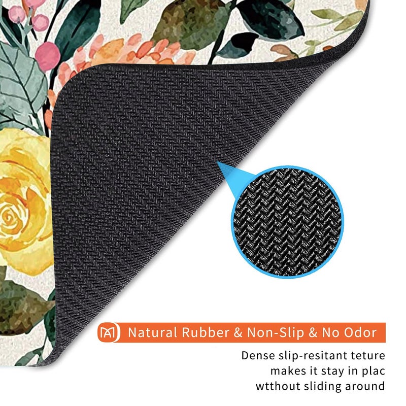 Armanza Square Mouse Pad Watercolour Floral,Personalized Premium-Textured Custom Mouse Mat Design,Washable Mousepad Lycra Cloth,Non-Slip Rubber Base Computer Mouse Pads for Wireless Mouse - Image 5